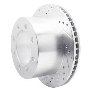 Dodge Ram 3500 Brake Rotor (1) - Rear Left - R1 Concepts - Drilled & Slotted - Silver - `00-`02